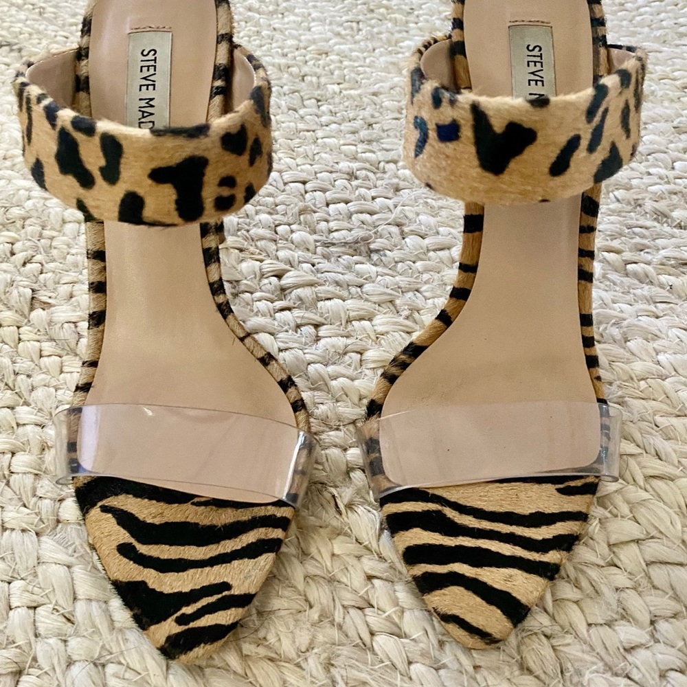 Steve Madden Animal Print Fur Heels Size 8 - Never Used/Perfect Condition